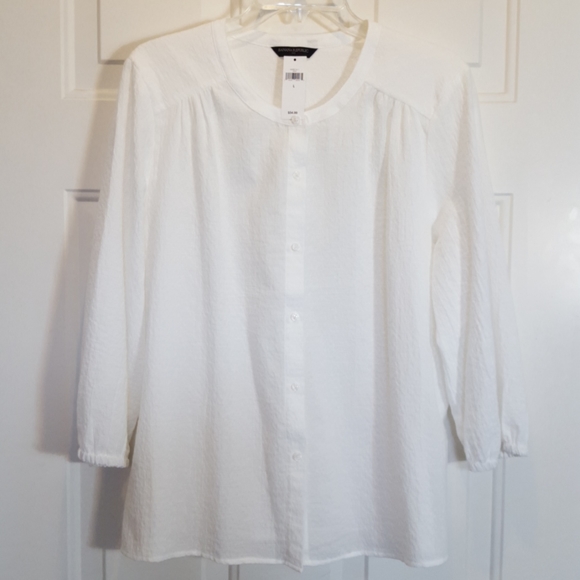 Banana Republic Button down top Round Neck NEW WITH TAG - Picture 1 of 8